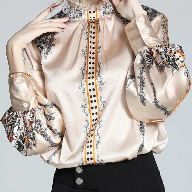 Printed Woman Blouse Silk