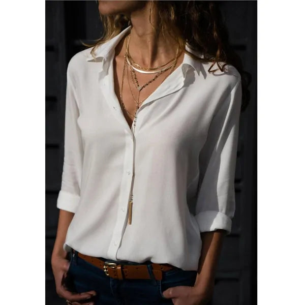 Classic Blouses long sleeves and Short sleeves solid color