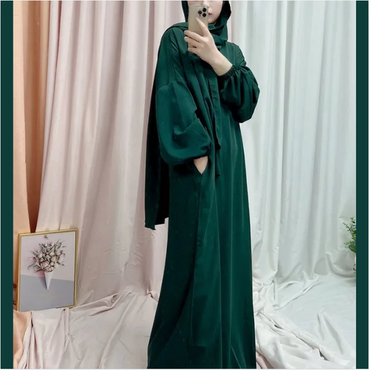 Hooded Abaya Long Dresses Women