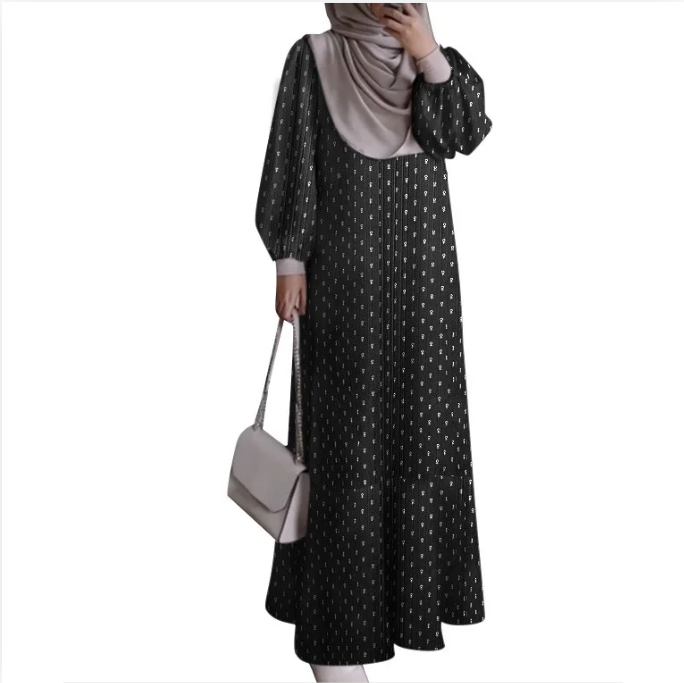 Floral Printed Modest Dress Fashion Puff Sleeve (Modest style dress)