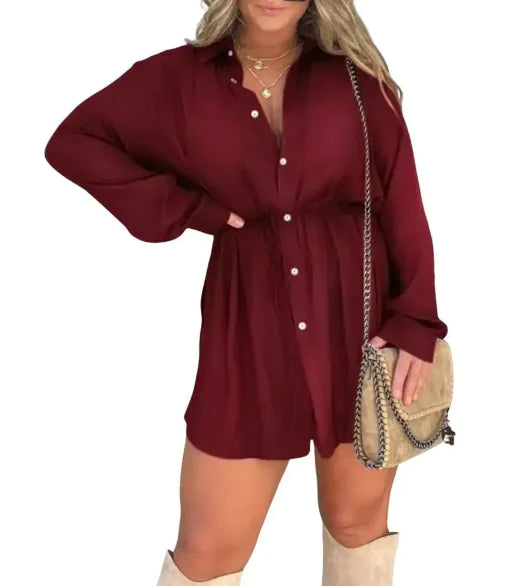 Women’s V-Neck Lapel Blouse