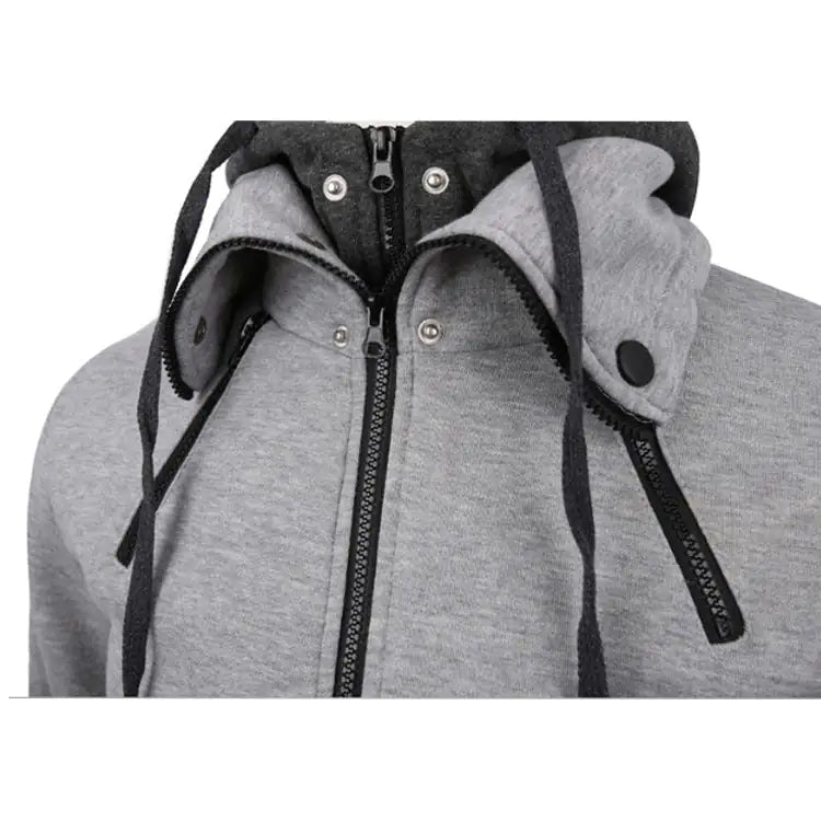 Double Zipper Hoodie Jacket. Unisex