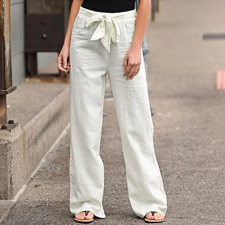 Straight-Leg Pants With Elastic Waistband