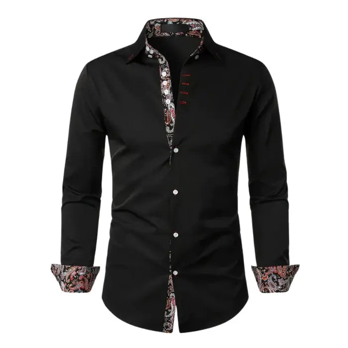 Long sleeve oxford style shirt with colorful details that makes it different