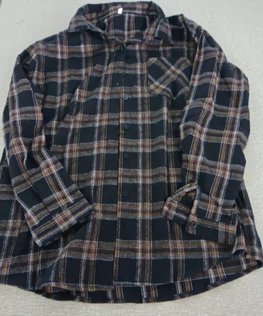 Women Shirt Plaid Female Oversize Blouse