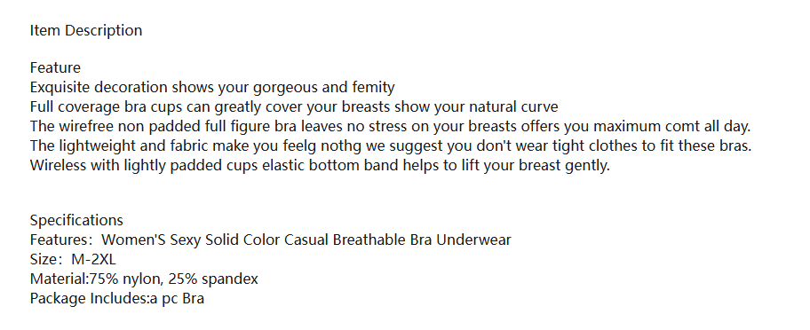 Fashion Seamless Bra