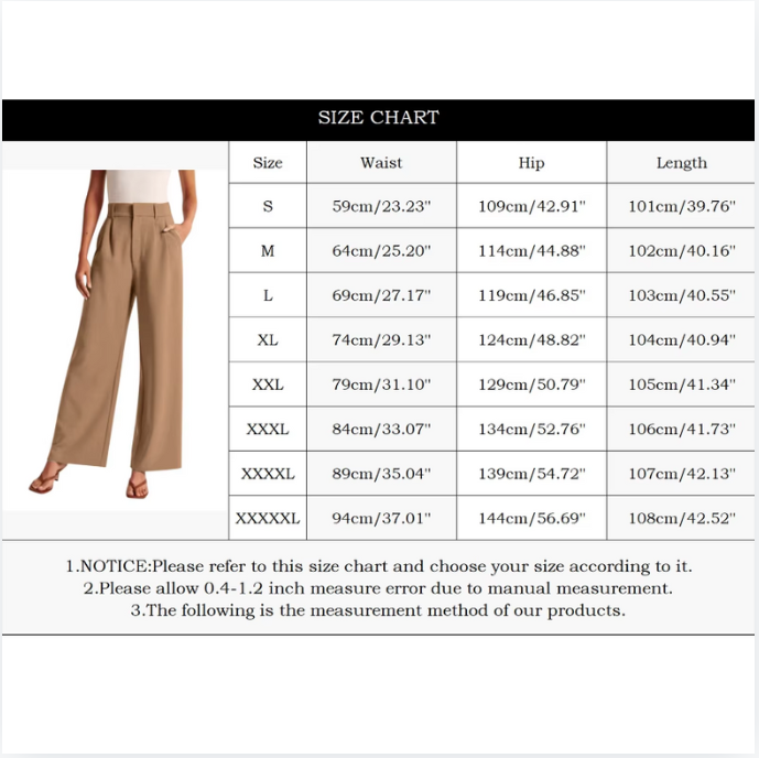 Chic Commuter Wide-Leg Trousers with Pockets - Slimming High-Waist Design