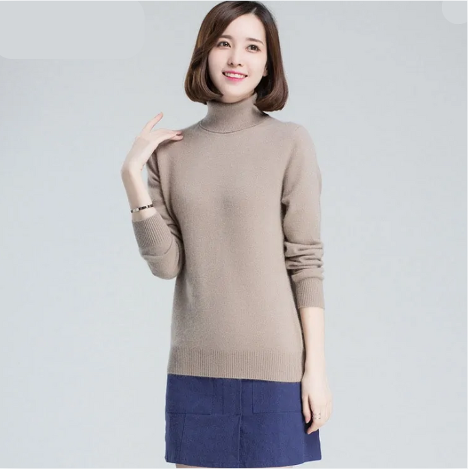 Long Sleeve Cashmere Turtleneck Sweater