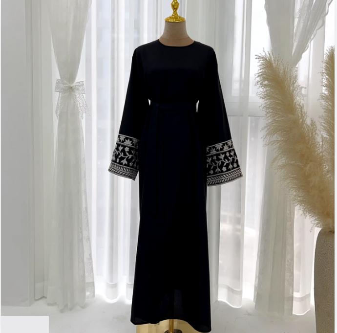 Floral Embroidery Muslim Abaya