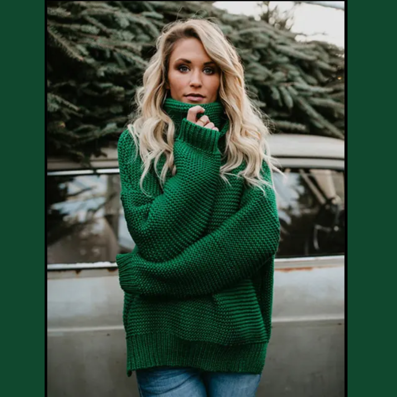 Warm Knitted Turtleneck Sweater Women