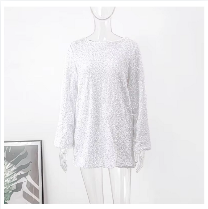 Shiny Loose Tunic Blouse!