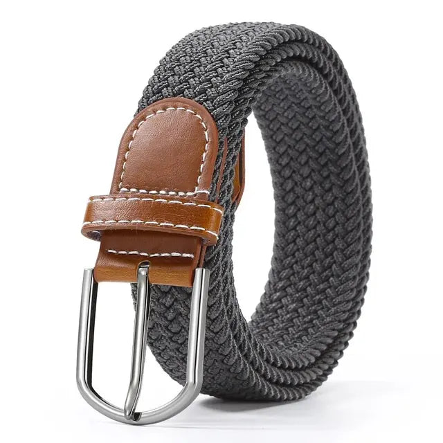 Elastic Leather Belt Alloy Buckle