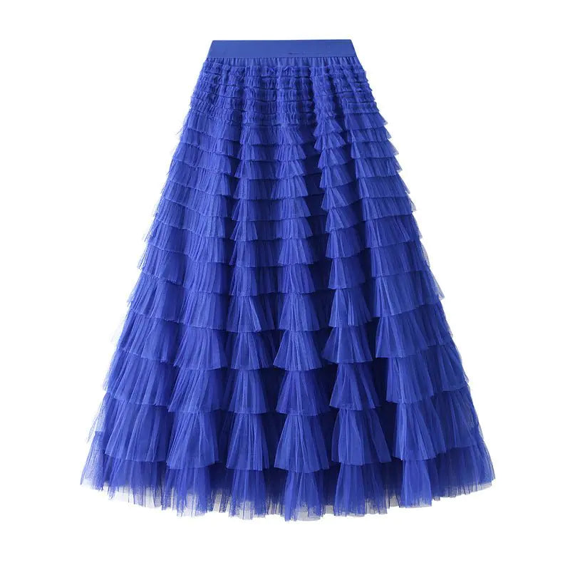 Solid Ball Gown Long Skirt