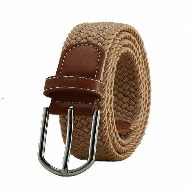 Elastic Leather Belt Alloy Buckle