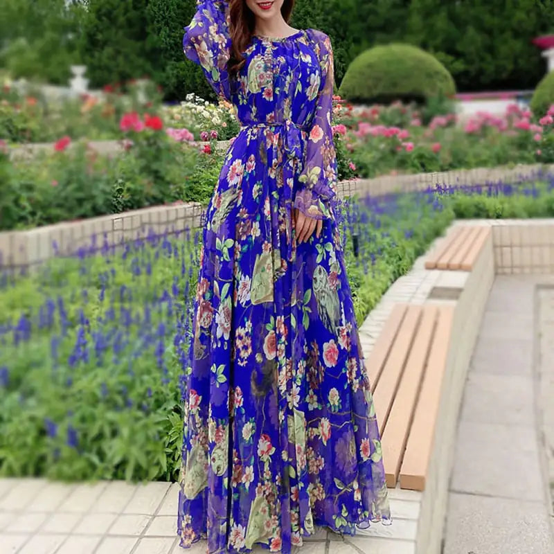 Maxi Dress Floral Printed. (Modest style dress)