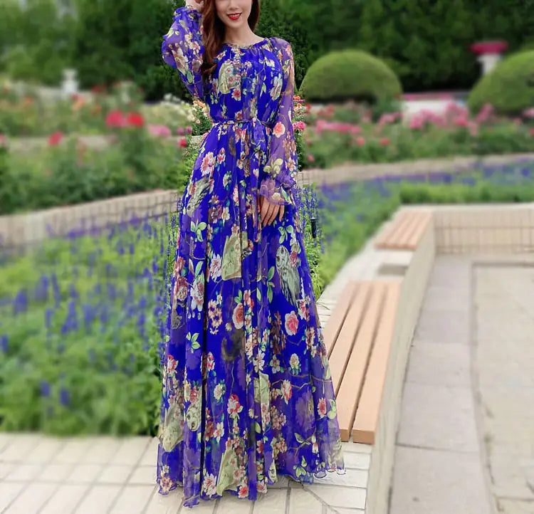 Maxi Dress Floral Printed. (Modest style dress)