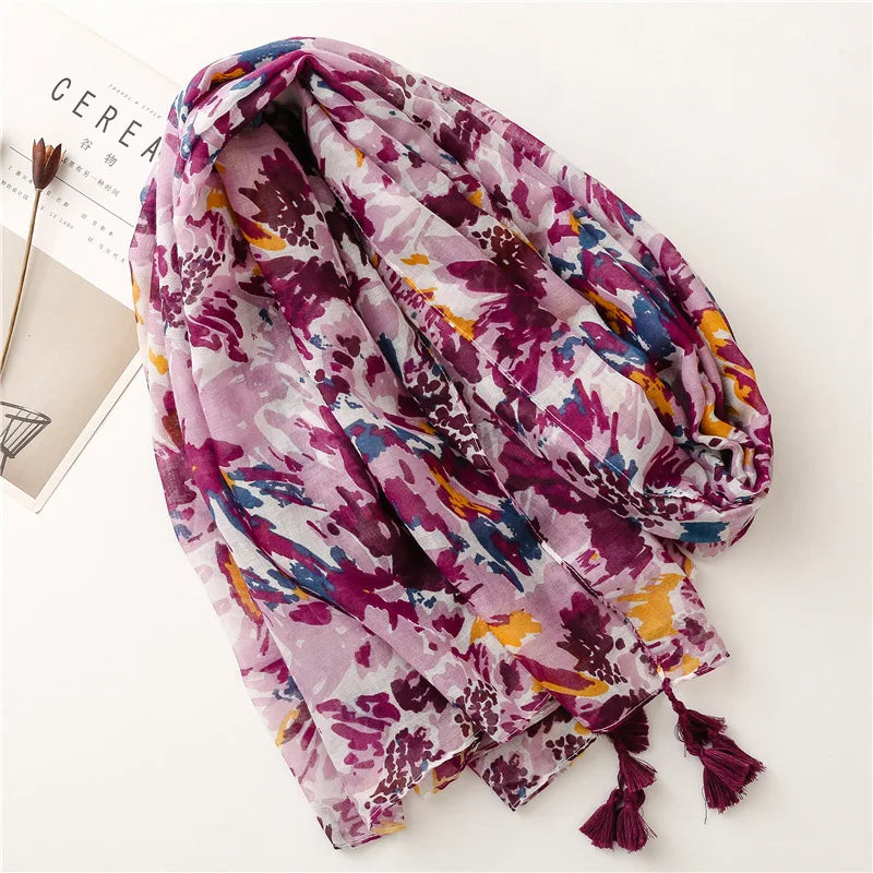 Paisley Abstract Floral Shawl Scarf