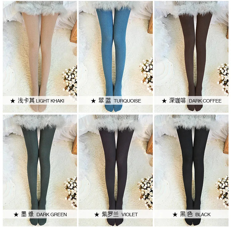 Thicken Warm Twist Striped Woman tights Autumn Winter Pantyhose