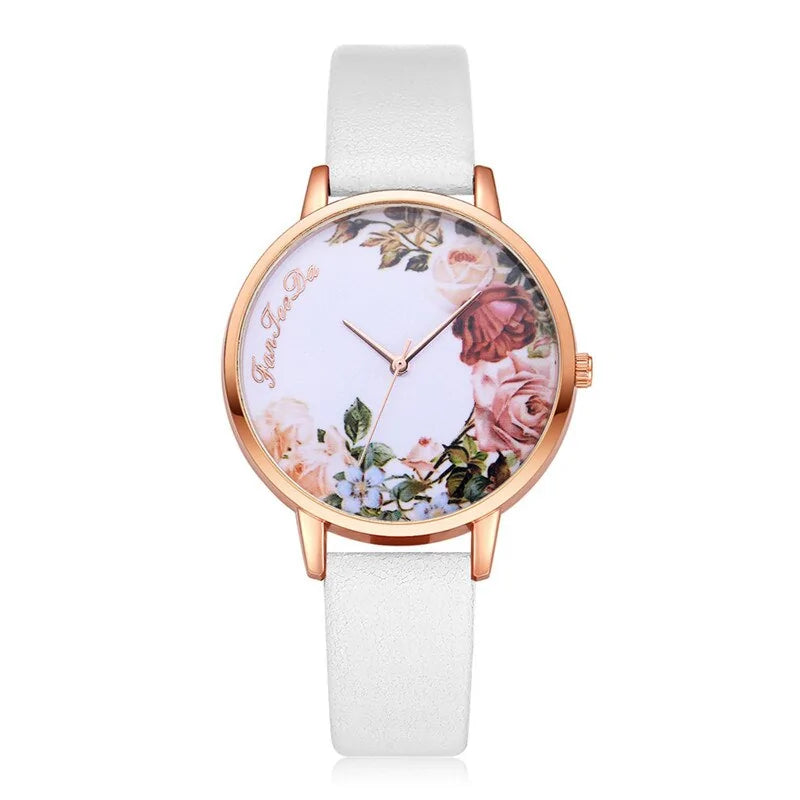 Simple White Floral Watch