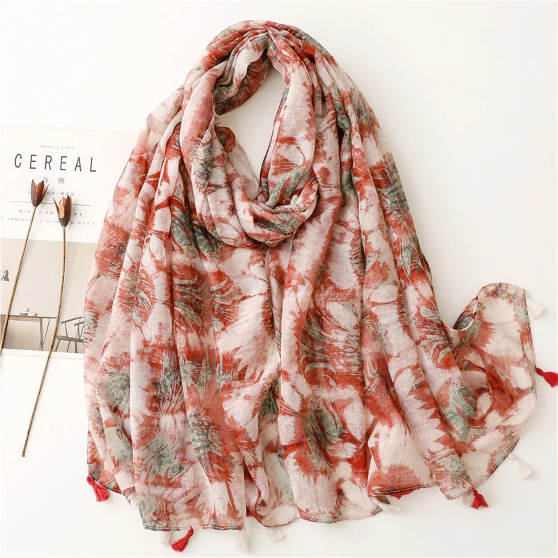 Paisley Abstract Floral Shawl Scarf