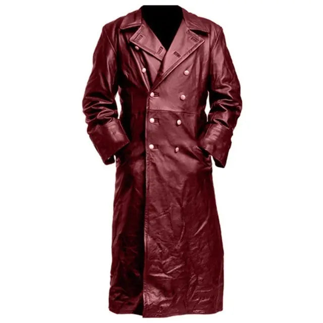 TIMELESS VEGAN LEATHER TRENCH COAT. Unisex