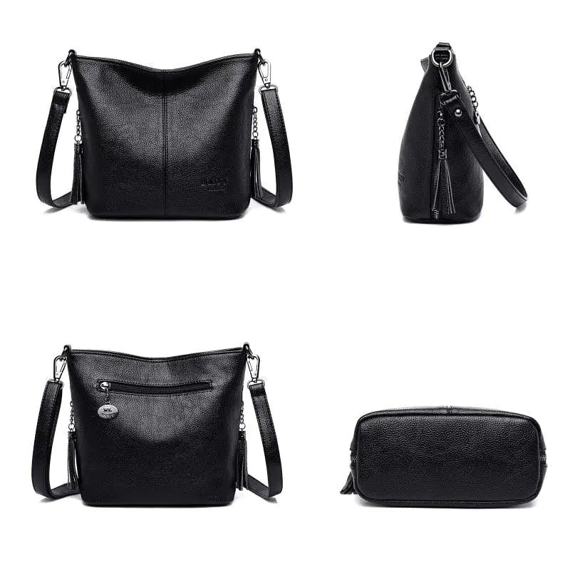 Solid Colors PU Leather Shoulder Bags