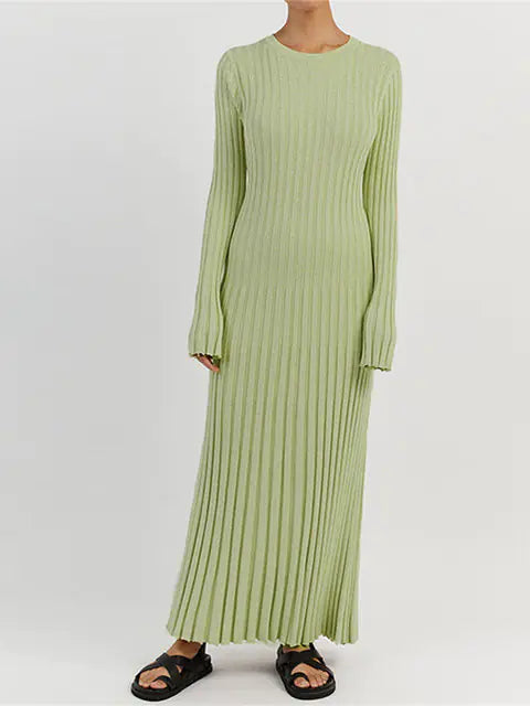 Ribbed Knit Maxi Dress: Elegant Autumn Style (Modest style dress)