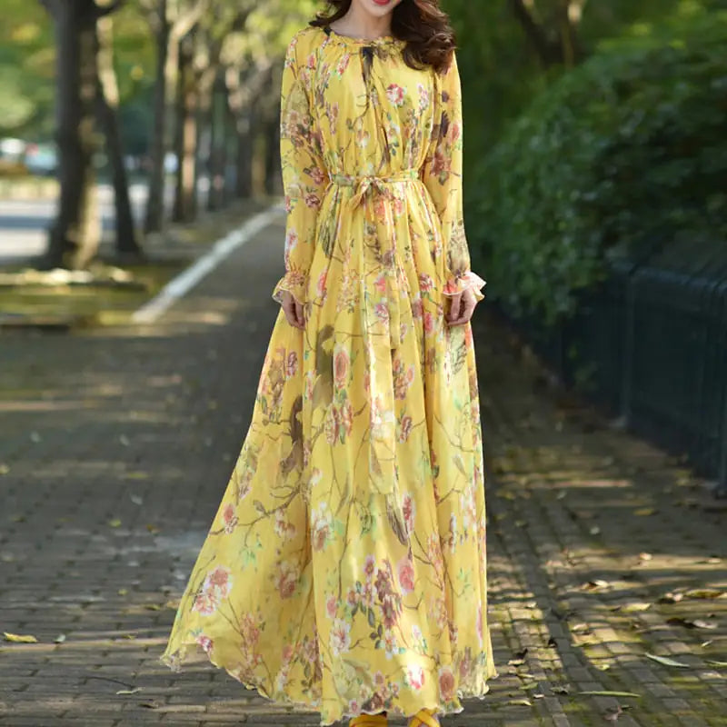 Maxi Dress Floral Printed. (Modest style dress)