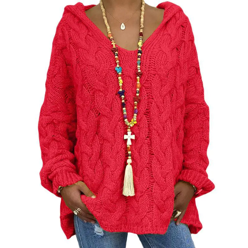 Women's Hooded Long Sleeve Sweater