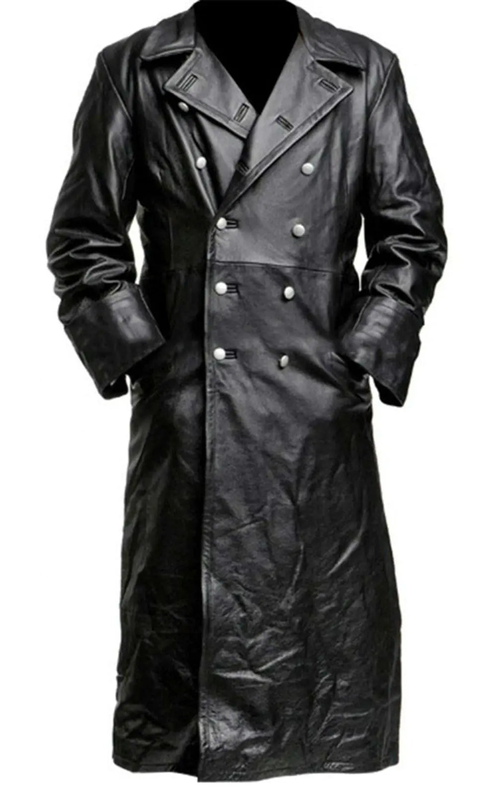 TIMELESS VEGAN LEATHER TRENCH COAT. Unisex