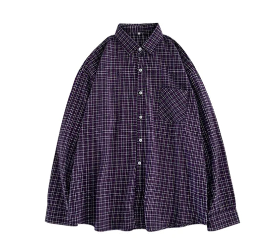 Women Shirt Plaid Female Oversize Blouse