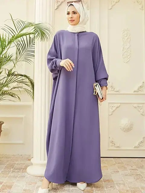 Fashion Single Breasted Muslim Dresses