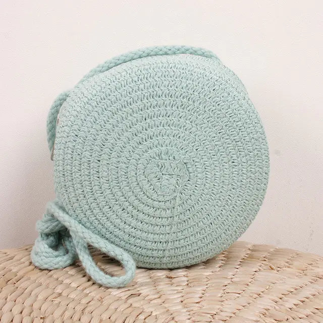 Women's Round Woven Straw Bag