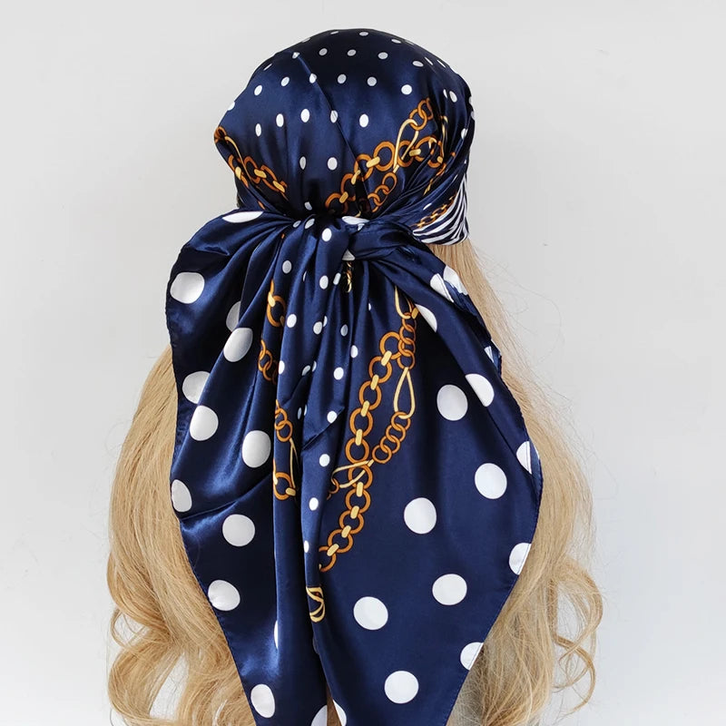 90*90cm Silk Scarf Scarftop Headwraps For Woman