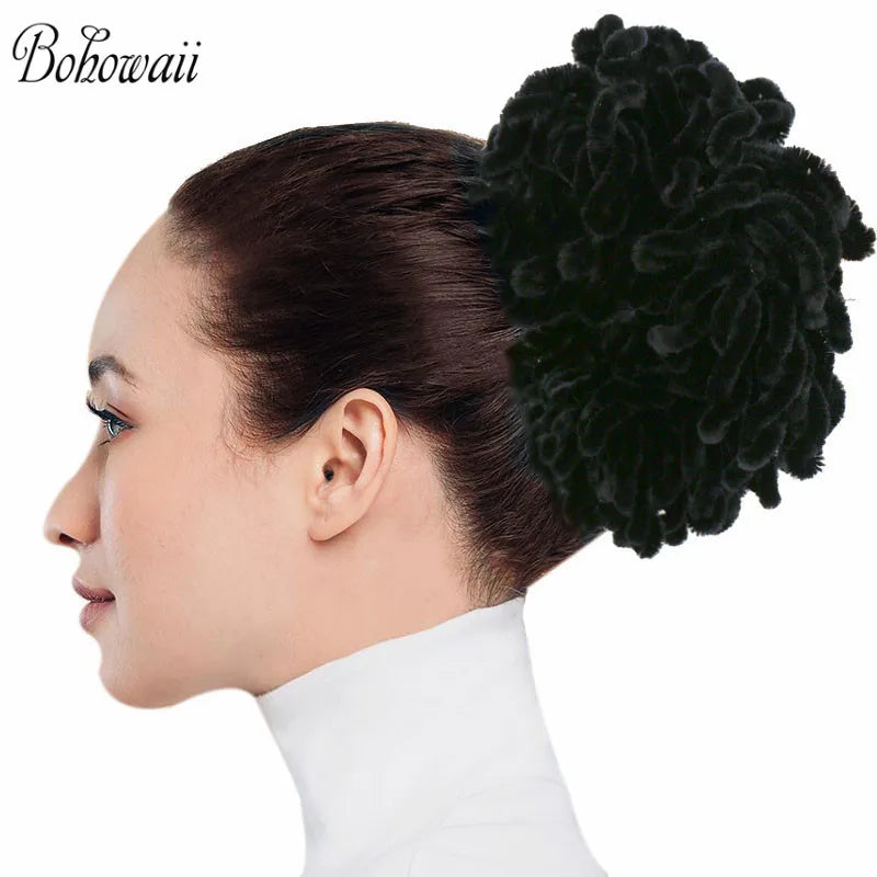 BOHOWAII Fashion Hairbands Big Scrunchies Elastic Hair Ban Muslim Women Headband Hair Ring Tie Bun Clip Hijab Scarf Accessories