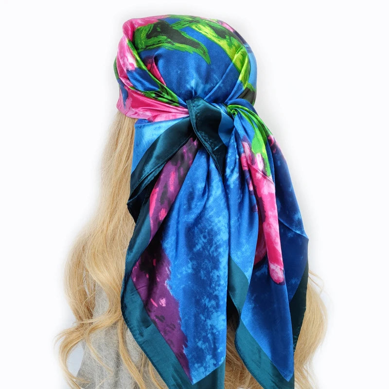 90*90cm Silk Scarf Scarftop Headwraps For Woman