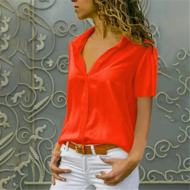 Classic Blouses long sleeves and Short sleeves solid color