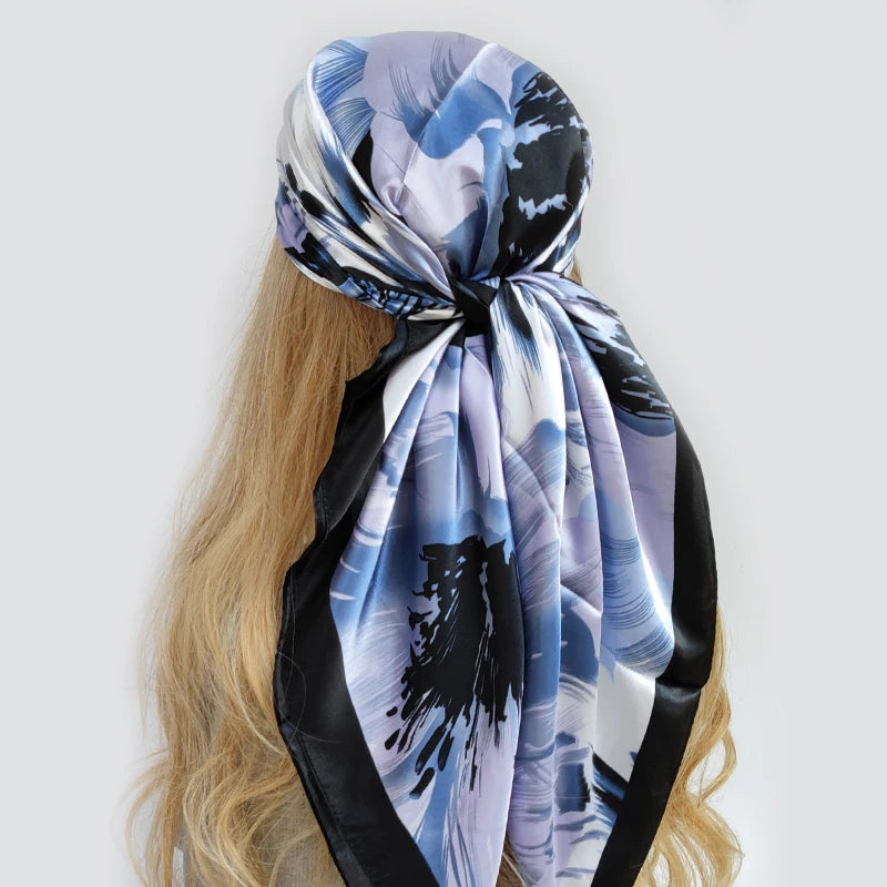 90*90cm Silk Scarf Scarftop Headwraps For Woman