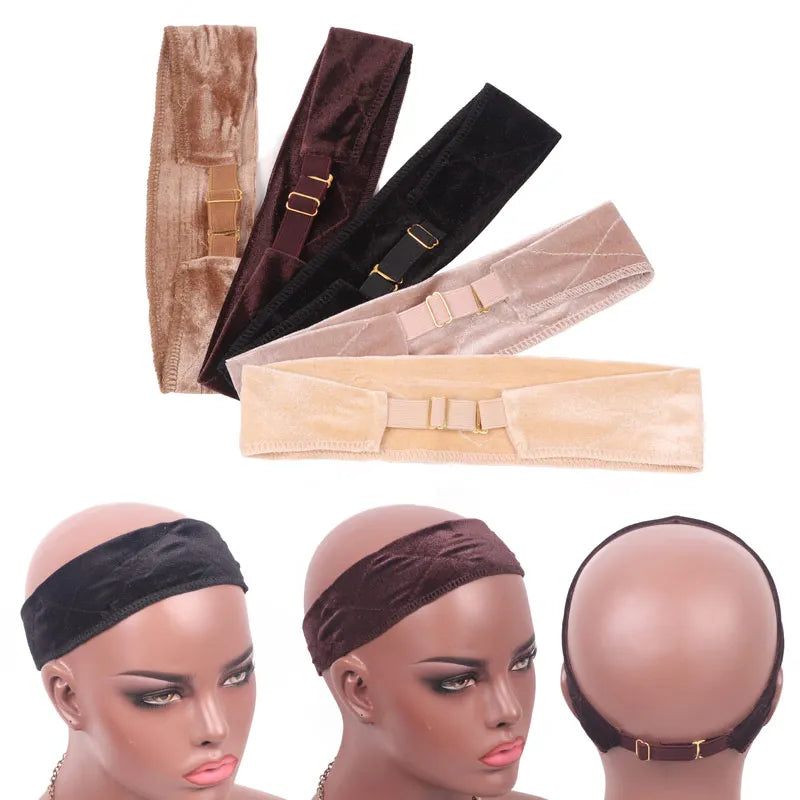 No Slip Wig Grip Headband With Adjustable Elastic Band Soft Velvet Wig Band