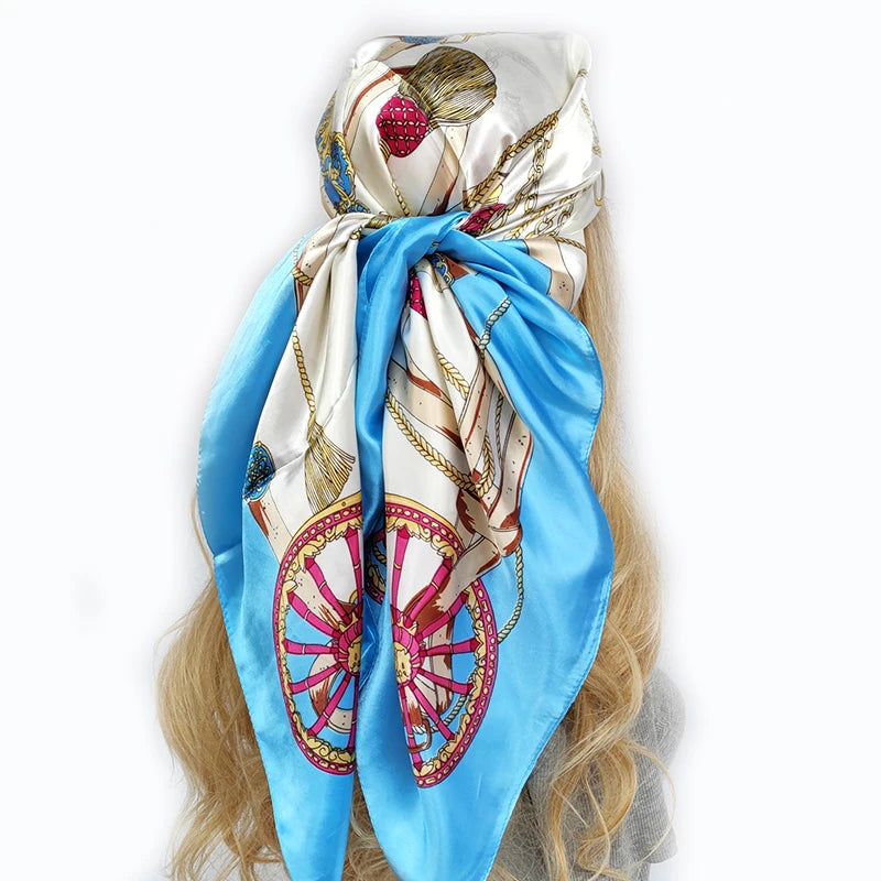 90*90cm Silk Scarf Scarftop Headwraps For Woman