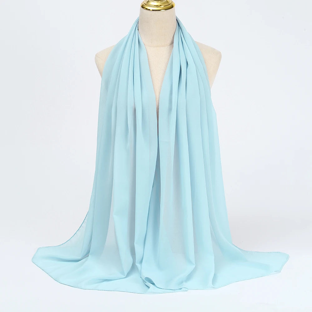 Chiffon Scarf Women Long Solid Color Head Wrap For Women Size: 175*70cm