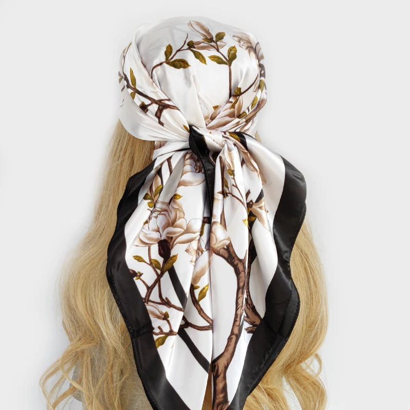 90*90cm Silk Scarf Scarftop Headwraps For Woman