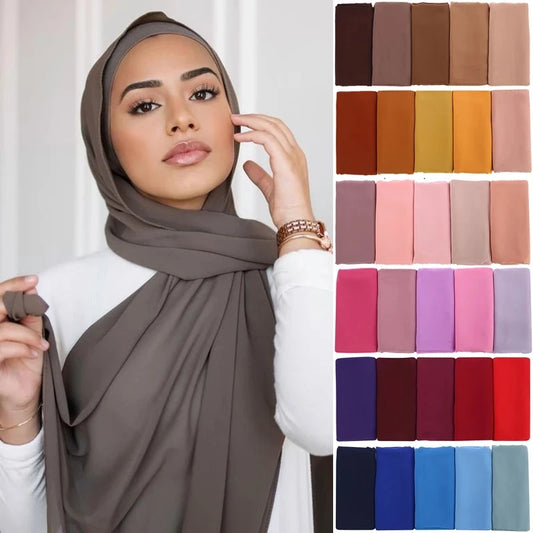 Chiffon Scarf Women Long Solid Color Head Wrap For Women Size: 175*70cm