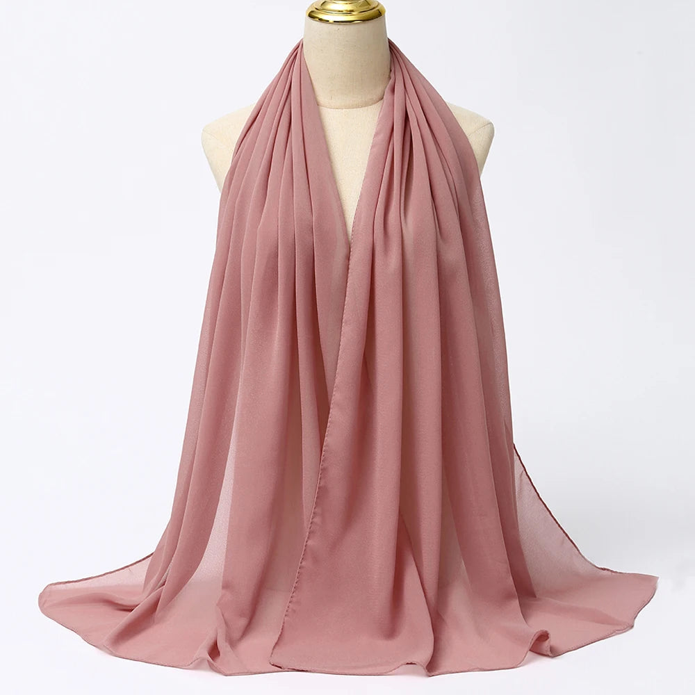 Chiffon Scarf Women Long Solid Color Head Wrap For Women Size: 175*70cm