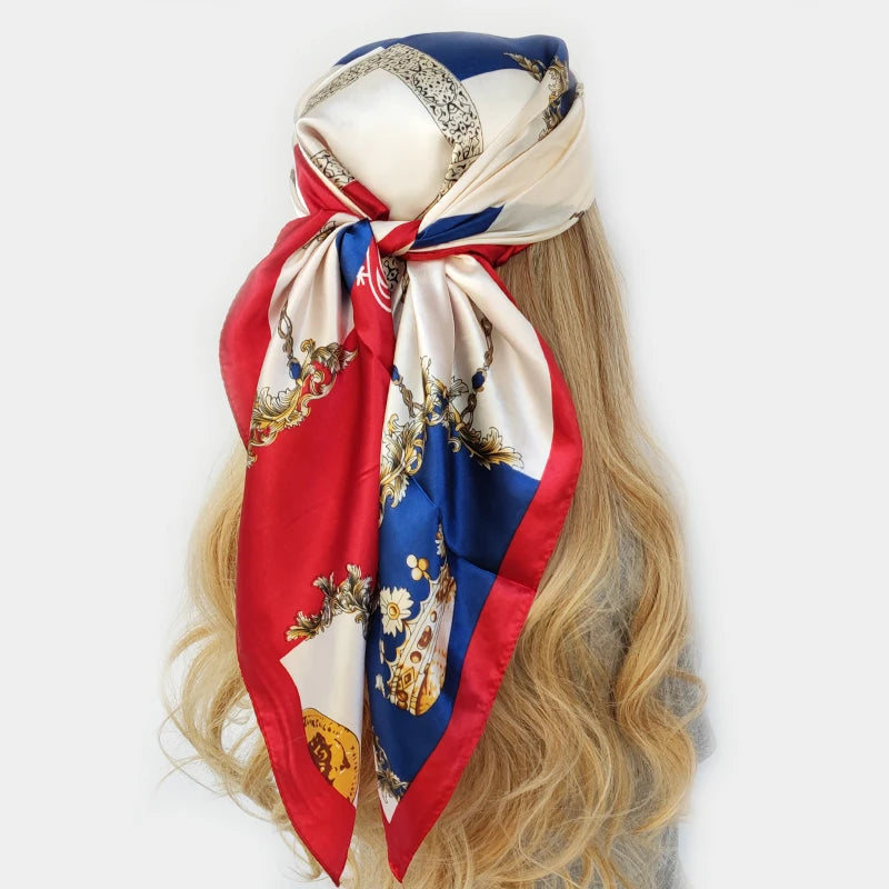 90*90cm Silk Scarf Scarftop Headwraps For Woman