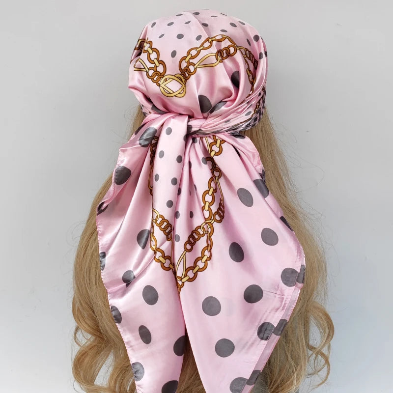 90*90cm Silk Scarf Scarftop Headwraps For Woman