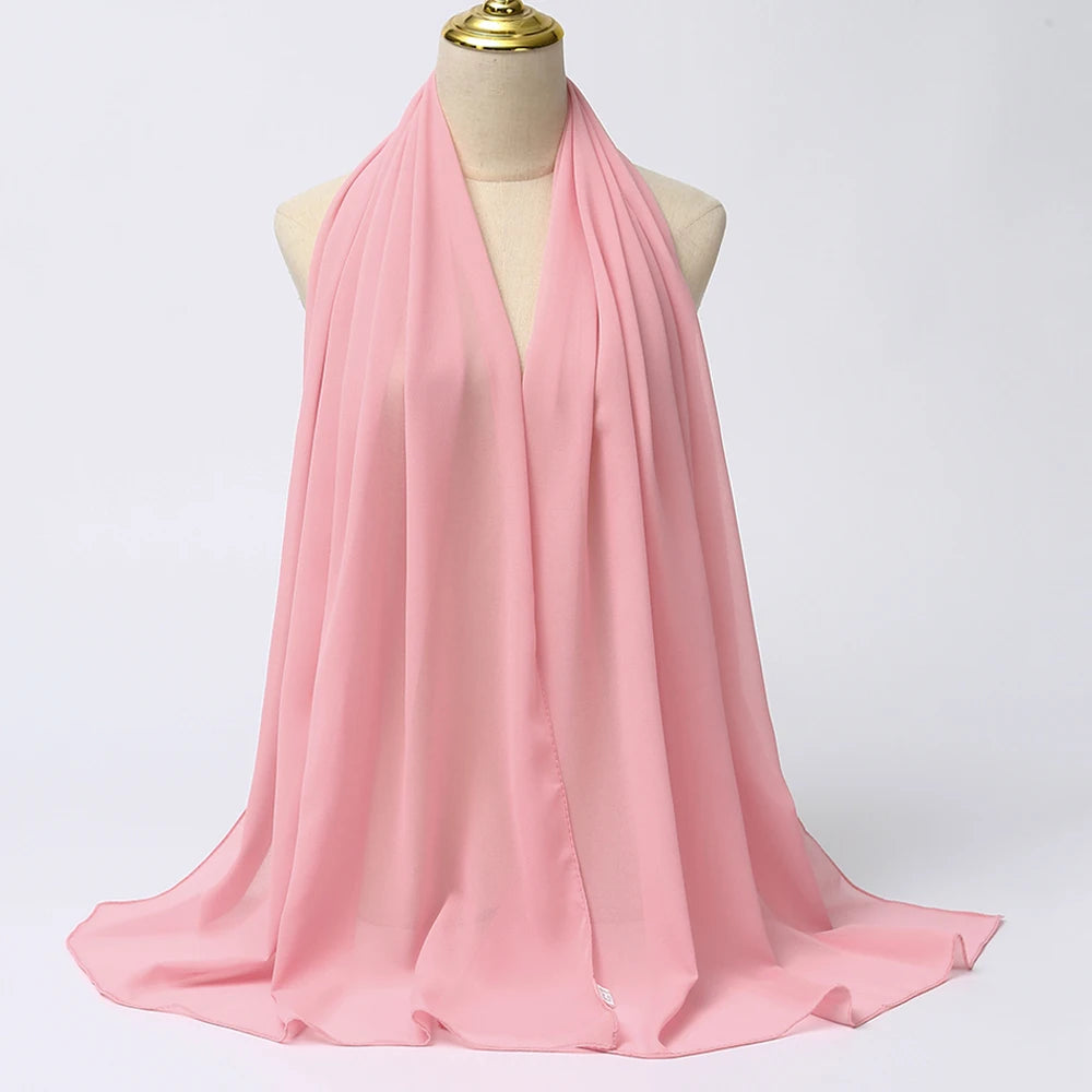 Chiffon Scarf Women Long Solid Color Head Wrap For Women Size: 175*70cm