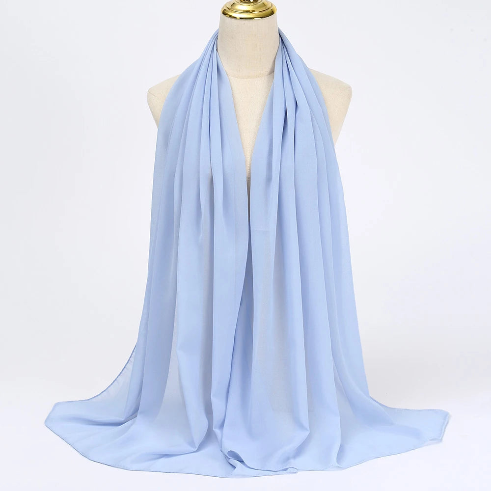 Chiffon Scarf Women Long Solid Color Head Wrap For Women Size: 175*70cm