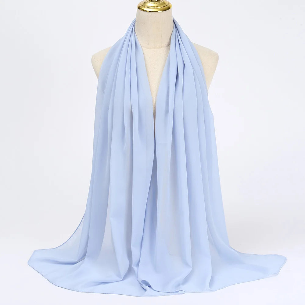 Chiffon Scarf Women Long Solid Color Head Wrap For Women Size: 175*70cm