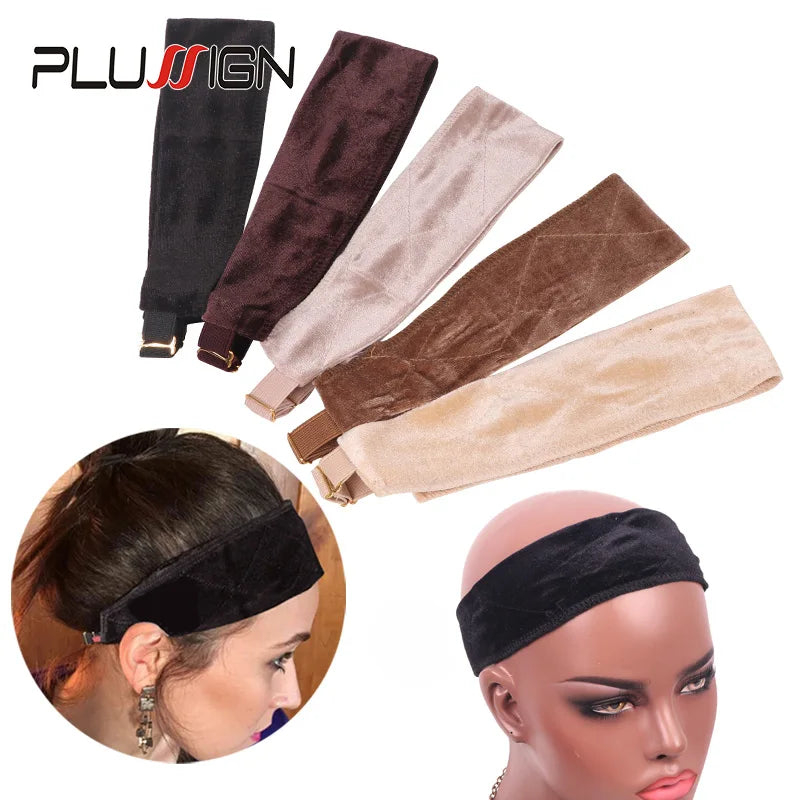 No Slip Wig Grip Headband With Adjustable Elastic Band Soft Velvet Wig Band